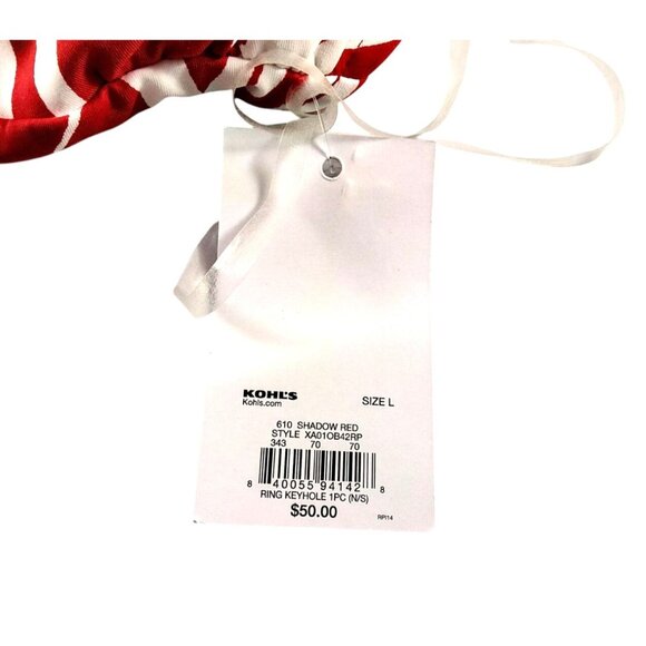 Apt. 9 Women's Petite Large Shadow Red Ring Keyhole One-Piece Bathing Suit NWT - Picture 5 of 13